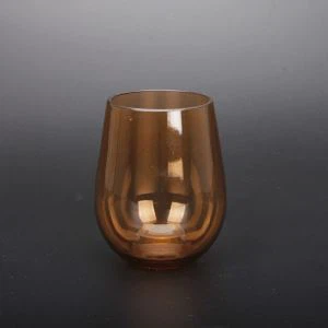 البلاستيك النبيذ الزجاج Stemless بهلوان